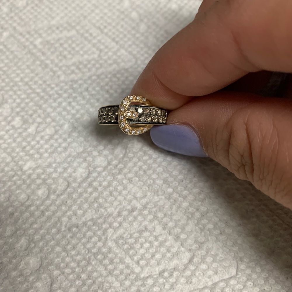 LeVian chocolate diamond buckle ring